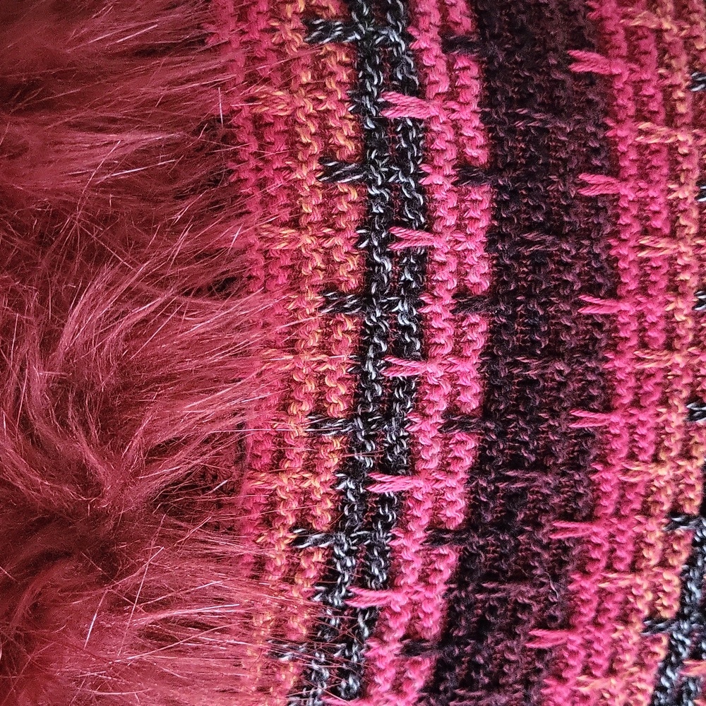 Nic+Zoe Chunky Snap Cardigan Faux Fur Collar Size Large - Picture 5 of 9